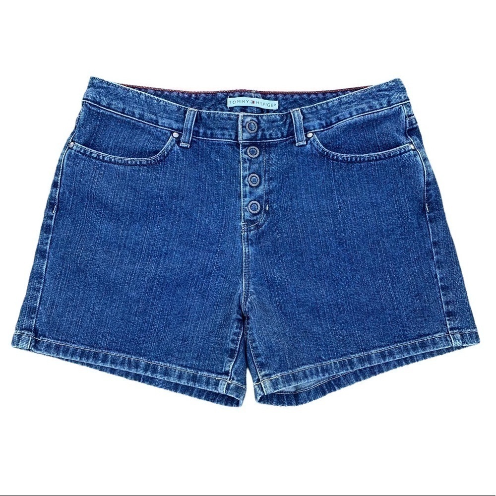 TOMMY HILFIGER Y2K High Waisted Mom Shorts in Medium Wash Size 8